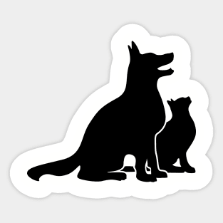 Dog and Cat Best Friends Sticker